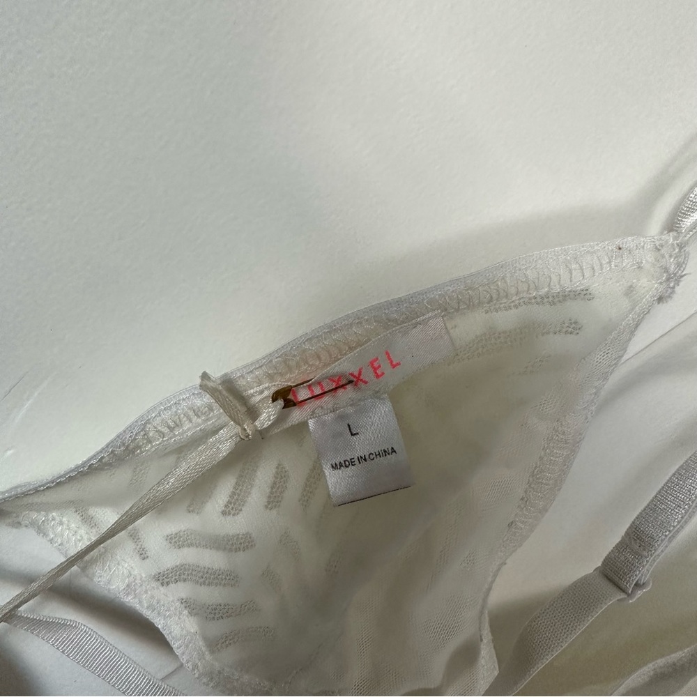 LUXXEL NWT WHITE LACE TWO STRAP BRALETTE - Picture 3 of 5